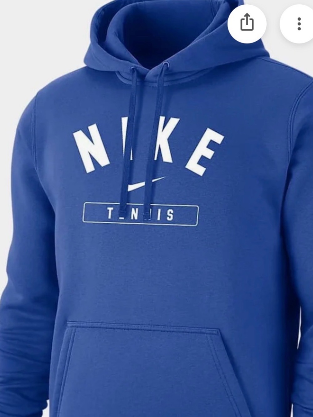 Nike Men's Royal Blue Tennis Crewneck Hoodie with White Logo
